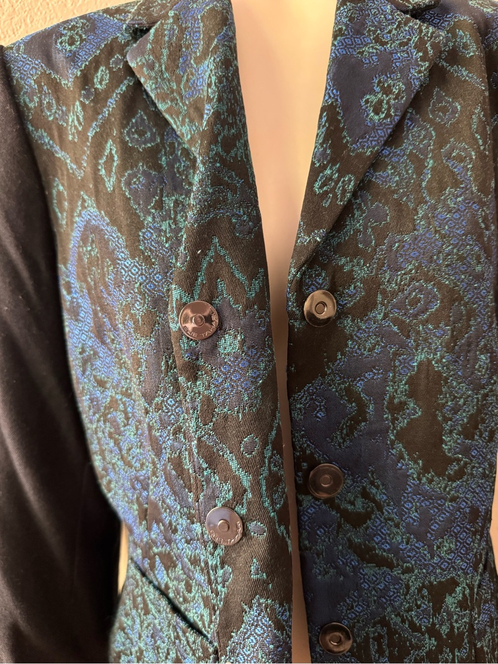 NEW $500 Elie Tahari Roni blue paisley elegant blazer work jacket Size 14 - Picture 4 of 7